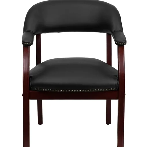 Flash Furniture Office Chairs<Luxurious Vinyl Conference Chair, Black and Mahogany (BZ105BLK)