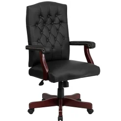 Flash Furniture Office Chairs<Martha Washington LeatherSoft Swivel Executive Office Chair, Black (801LLF05BKLEA)