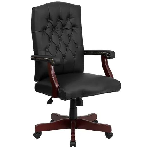 Flash Furniture Office Chairs<Martha Washington LeatherSoft Swivel Executive Office Chair, Black (801LLF05BKLEA)