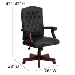 Flash Furniture Office Chairs<Martha Washington LeatherSoft Swivel Executive Office Chair, Black (801LLF05BKLEA)