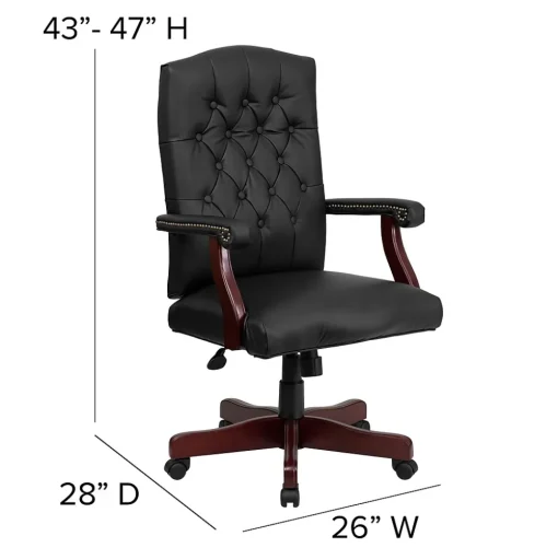 Flash Furniture Office Chairs<Martha Washington LeatherSoft Swivel Executive Office Chair, Black (801LLF05BKLEA)