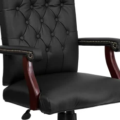 Flash Furniture Office Chairs<Martha Washington LeatherSoft Swivel Executive Office Chair, Black (801LLF05BKLEA)