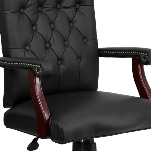 Flash Furniture Office Chairs<Martha Washington LeatherSoft Swivel Executive Office Chair, Black (801LLF05BKLEA)