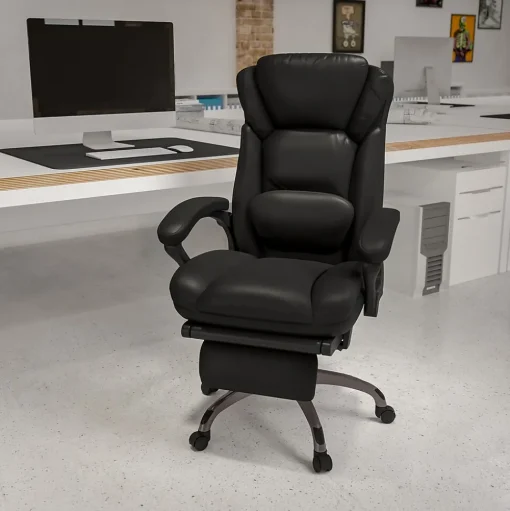 Flash Furniture Office Chairs<Martin Ergonomic LeatherSoft Swivel High Back Executive Reclining Office Chair, Black (BT90279H)