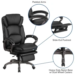 Flash Furniture Office Chairs<Martin Ergonomic LeatherSoft Swivel High Back Executive Reclining Office Chair, Black (BT90279H)