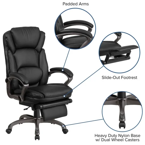 Flash Furniture Office Chairs<Martin Ergonomic LeatherSoft Swivel High Back Executive Reclining Office Chair, Black (BT90279H)