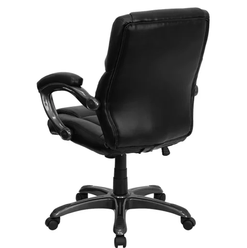 Flash Furniture Office Chairs<Megan Ergonomic LeatherSoft Swivel Mid-Back Overstuffed Task Office Chair, Black (GO724MBKLEA)