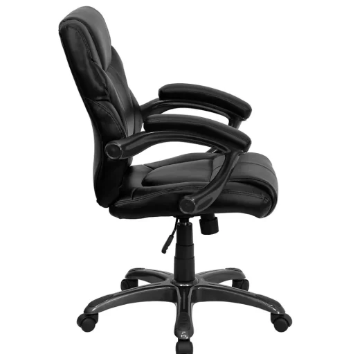Flash Furniture Office Chairs<Megan Ergonomic LeatherSoft Swivel Mid-Back Overstuffed Task Office Chair, Black (GO724MBKLEA)