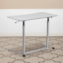 Flash Furniture Standing Desks<Merritt 37"W Rectangular Adjustable Standing Computer Desk, Light Gray (NANIP61)