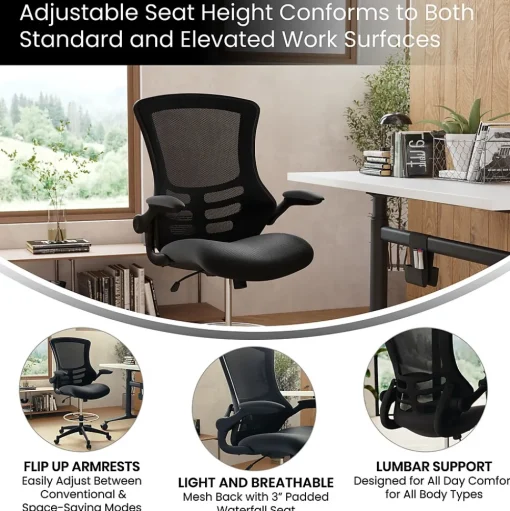 Flash Furniture Office Chairs<Mid-Back Design Mesh Task Chair, Black (BL-X-5M-D-GG)