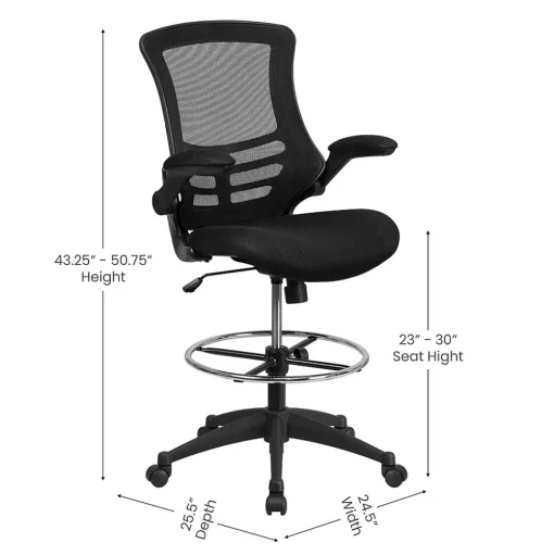 Flash Furniture Office Chairs<Mid-Back Design Mesh Task Chair, Black (BL-X-5M-D-GG)