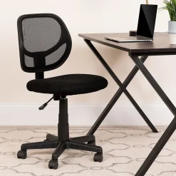 Flash Furniture Office Chairs<Neri Armless Ergonomic Mesh Swivel Low Back Task Office Chair, Black (WA3074BK)