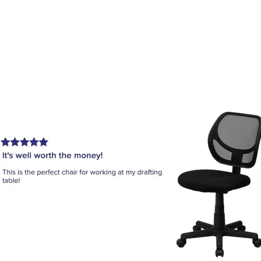 Flash Furniture Office Chairs<Neri Armless Ergonomic Mesh Swivel Low Back Task Office Chair, Black (WA3074BK)