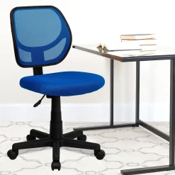 Flash Furniture Office Chairs<Neri Armless Ergonomic Mesh Swivel Low Back Task Office Chair, Blue (WA3074BL)