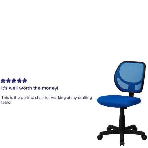 Flash Furniture Office Chairs<Neri Armless Ergonomic Mesh Swivel Low Back Task Office Chair, Blue (WA3074BL)
