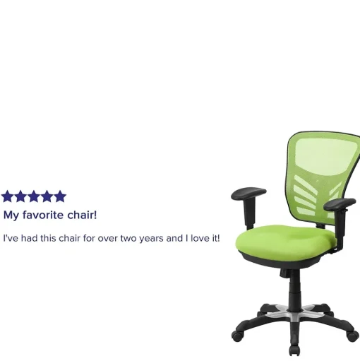 Flash Furniture Ergonomic Chairs<Nicholas Ergonomic Mesh Swivel Mid-Back Multifunction Executive Office Chair, (HL0001GN)