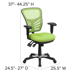 Flash Furniture Ergonomic Chairs<Nicholas Ergonomic Mesh Swivel Mid-Back Multifunction Executive Office Chair, (HL0001GN)