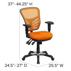 Flash Furniture Ergonomic Chairs<Nicholas Ergonomic Mesh Swivel Mid-Back Multifunction Executive Office Chair, (HL0001OR)