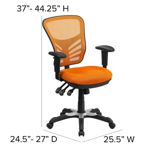 Flash Furniture Ergonomic Chairs<Nicholas Ergonomic Mesh Swivel Mid-Back Multifunction Executive Office Chair, (HL0001OR)