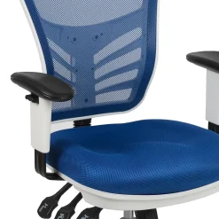 Flash Furniture Ergonomic Chairs<Nicholas Ergonomic Mesh Swivel Mid-Back Multifunction Executive Office Chair, (HL0001WHBLUE)