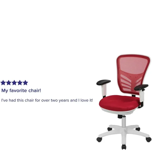 Flash Furniture Ergonomic Chairs<Nicholas Ergonomic Mesh Swivel Mid-Back Multifunction Executive Office Chair, (HL0001WHRED)
