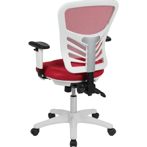 Flash Furniture Ergonomic Chairs<Nicholas Ergonomic Mesh Swivel Mid-Back Multifunction Executive Office Chair, (HL0001WHRED)