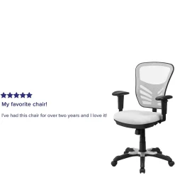 Flash Furniture Ergonomic Chairs<Nicholas Ergonomic Mesh Swivel Mid-Back Multifunction Executive Office Chair, (HL0001WH)