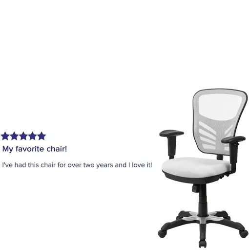 Flash Furniture Ergonomic Chairs<Nicholas Ergonomic Mesh Swivel Mid-Back Multifunction Executive Office Chair, (HL0001WH)