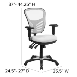 Flash Furniture Ergonomic Chairs<Nicholas Ergonomic Mesh Swivel Mid-Back Multifunction Executive Office Chair, (HL0001WH)