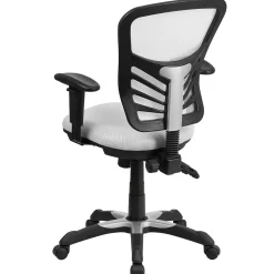 Flash Furniture Ergonomic Chairs<Nicholas Ergonomic Mesh Swivel Mid-Back Multifunction Executive Office Chair, (HL0001WH)