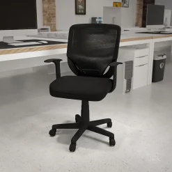 Flash Furniture Office Chairs<Norris Ergonomic Mesh Swivel Mid-Back Tapered Back Task Office Chair, Black (LFW95ABK)
