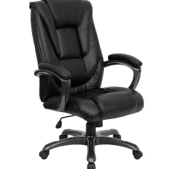 Flash Furniture Office Chairs<Oma Ergonomic LeatherSoft Swivel High Back Executive Office Chair, Black (GO7194BBK)