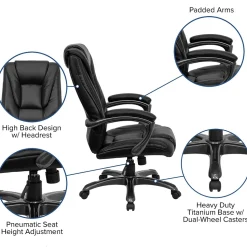 Flash Furniture Office Chairs<Oma Ergonomic LeatherSoft Swivel High Back Executive Office Chair, Black (GO7194BBK)
