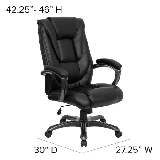 Flash Furniture Office Chairs<Oma Ergonomic LeatherSoft Swivel High Back Executive Office Chair, Black (GO7194BBK)
