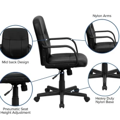 Flash Furniture Office Chairs<Paulson Vinyl Swivel Mid-Back Executive Office Chair, Black (H8020)
