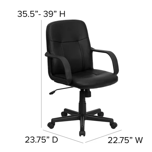 Flash Furniture Office Chairs<Paulson Vinyl Swivel Mid-Back Executive Office Chair, Black (H8020)