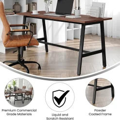 Flash Furniture Conference Room Tables<Redmond 60"W x 24"D Conference Table, Laminate, Walnut (MTM6024WLTABF)