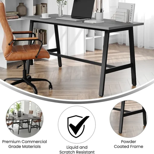 Flash Furniture Conference Room Tables<Redmond 60"W x 24"D Conference Table, Laminate, Gray Oak (MTM6024LTGRYABF)