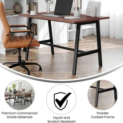 Flash Furniture Conference Room Tables<Redmond 48"W x 30"D Conference Table, Laminate, Walnut (MTM4830WLTABF)