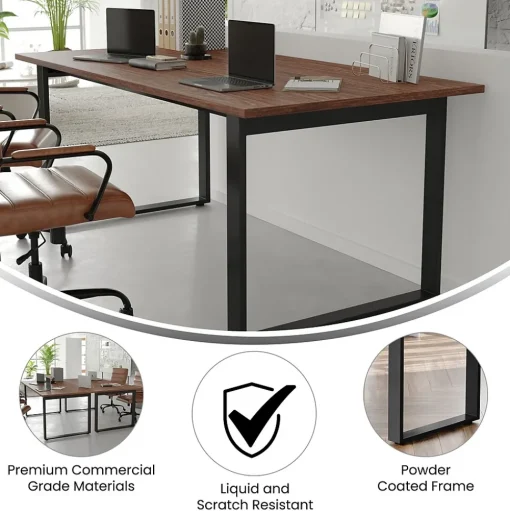 Flash Furniture Conference Room Tables<Redmond 72"W x 36"D Conference Table, Laminate, Walnut (MTM7236WLTUBF)