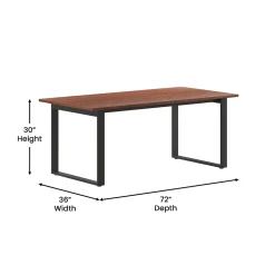 Flash Furniture Conference Room Tables<Redmond 72"W x 36"D Conference Table, Laminate, Walnut (MTM7236WLTUBF)