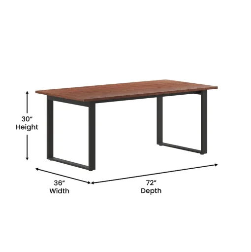 Flash Furniture Conference Room Tables<Redmond 72"W x 36"D Conference Table, Laminate, Walnut (MTM7236WLTUBF)