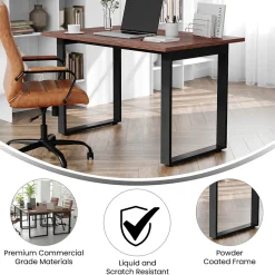 Flash Furniture Conference Room Tables<Redmond 48"W x 30"D Conference Table, Laminate, Walnut (MTM4830WLTUBF)