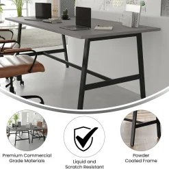 Flash Furniture Conference Room Tables<Redmond 72"W x 36"D Conference Table, Laminate, Gray Oak (MTM7236LTGRYABF)