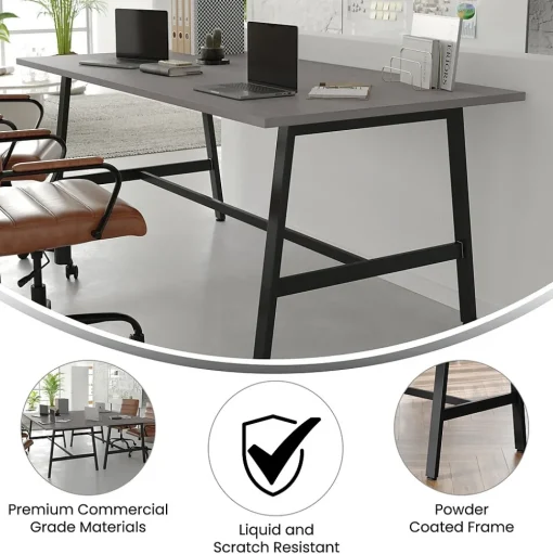 Flash Furniture Conference Room Tables<Redmond 72"W x 36"D Conference Table, Laminate, Gray Oak (MTM7236LTGRYABF)