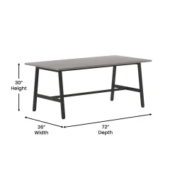 Flash Furniture Conference Room Tables<Redmond 72"W x 36"D Conference Table, Laminate, Gray Oak (MTM7236LTGRYABF)