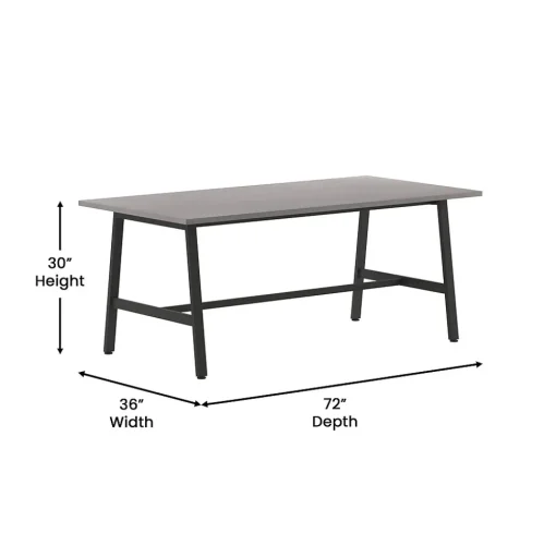 Flash Furniture Conference Room Tables<Redmond 72"W x 36"D Conference Table, Laminate, Gray Oak (MTM7236LTGRYABF)
