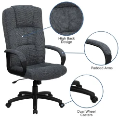 Flash Furniture Office Chairs<Rochelle Fabric Swivel High Back Executive Office Chair, Gray (BT9022BK)