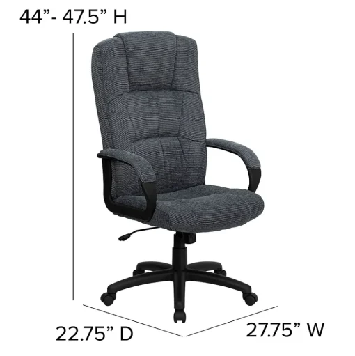 Flash Furniture Office Chairs<Rochelle Fabric Swivel High Back Executive Office Chair, Gray (BT9022BK)