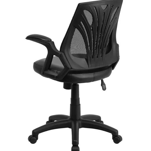 Flash Furniture Office Chairs<Sam Ergonomic LeatherSoft/Mesh Swivel Mid-Back Task Office Chair, Black (GOWY82LEA)